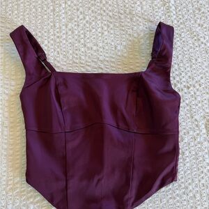 Abercrombie & Fitch Square-Neck Corset Camisole in Plum SOLD OUT NEW w tags